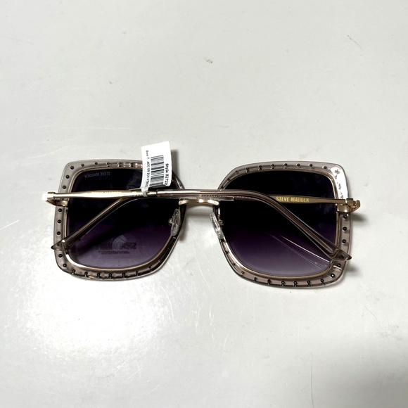 New Original STEVE MADDEN Rosalie Oversized Sunglasses Rhinestones Transparent main image 6